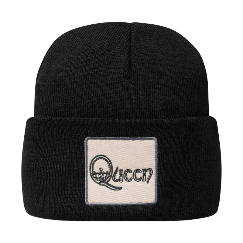Image of Amplified Mens Queen Logo Beanie in Black Male One Size