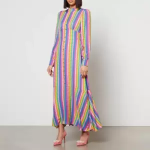 Image of Olivia Rubin Agnes Striped Satin Dress - US 8/ UK12
