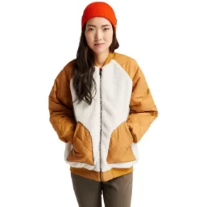 Image of Timberland Reversible Fleece Bomber For Her In Dark Yellow Orange, Size S