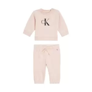 Image of Calvin Klein Jeans Monogram Sweatshirt Set - Pink
