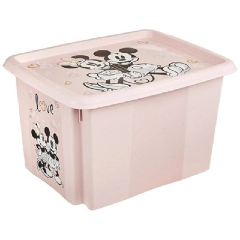 Image of Keeeper Minnie Mouse Turn Around Stackable Box With Lid 30 Litre Nordic Pink
