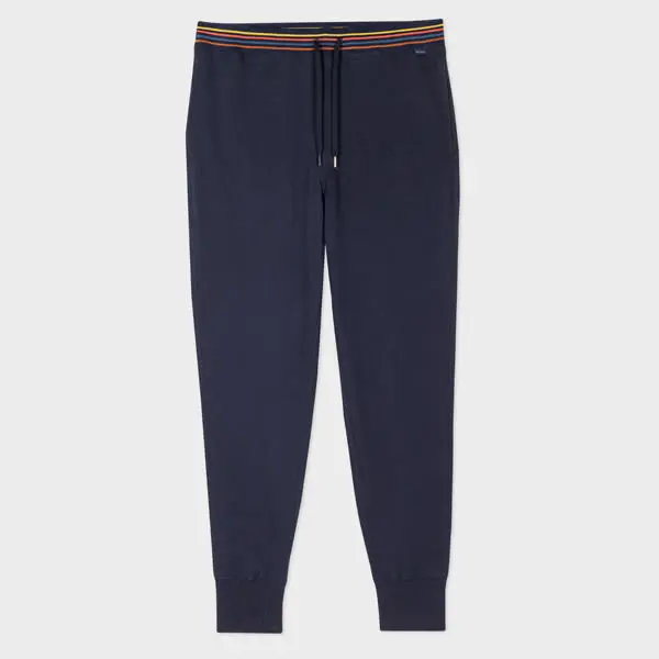 Image of Paul Smith Navy Cotton 'Artist Stripe' Lounge Pants Blue