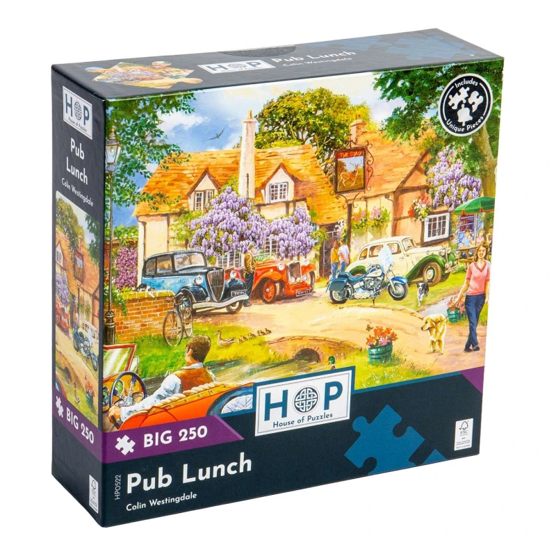 Image of The House Of Puzzles Pub Lunch, BIG 250 Piece Jigsaw Puzzle Multi unisex