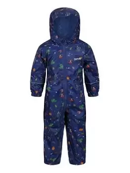 Image of Regatta Kids Pobble Waterproof Suit - Blue Print, Blue Print, Size 5-6 Years, Women
