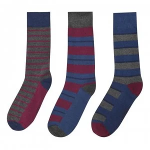 Image of Firetrap 3 Pack Formal Socks Mens - Striped