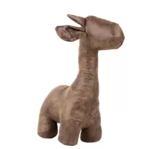 Image of Giraffe Faux Leather Door Stop Brown