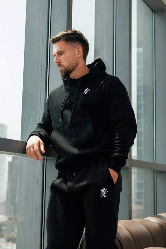 Image of GYM KING Mens Fundamental Fleece Hood Black Size: Medium Black Male M