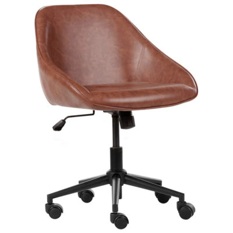 Image of Beliani Desk Chair Bardsdale Faux Leather Brown